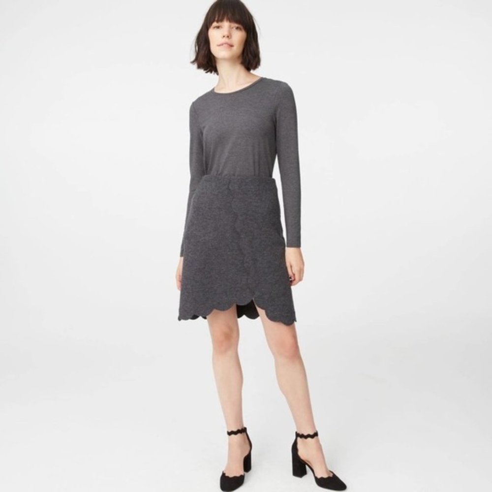 Club Monaco Wool Blend Scalloped Hardie Skirt
